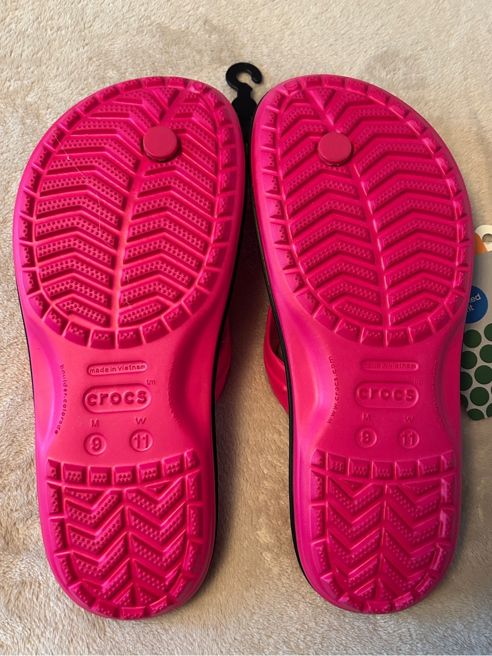CROCS Women's Crocband Flip Candy Pink Flip Flop Sandals - Picture 3 of 6